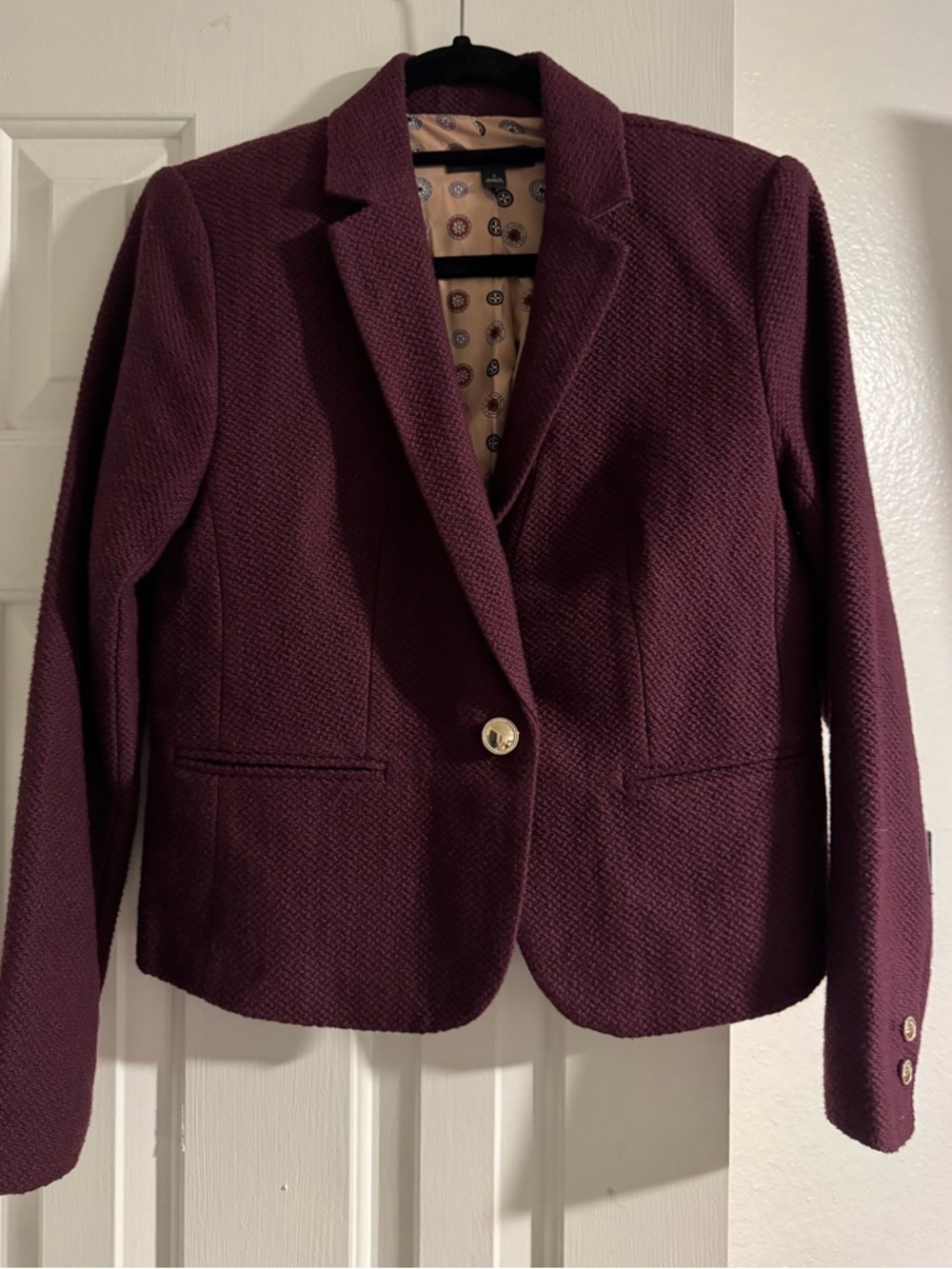 Ann Taylor One Button Lined Blazer